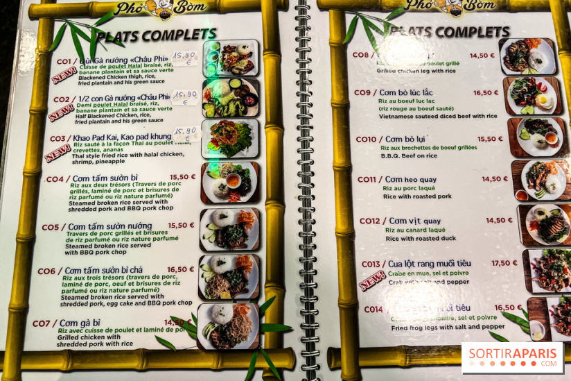 Pho Bom, le restaurant vietnamien, temple du pho et des nouilles Paris 13e - carte - menu - tarifs - prix