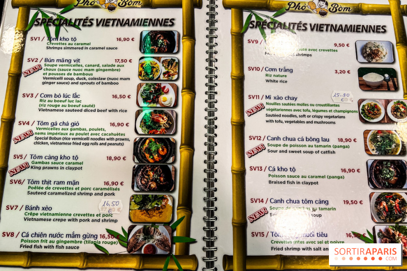 Pho Bom, le restaurant vietnamien, temple du pho et des nouilles Paris 13e - carte - menu - tarifs - prix