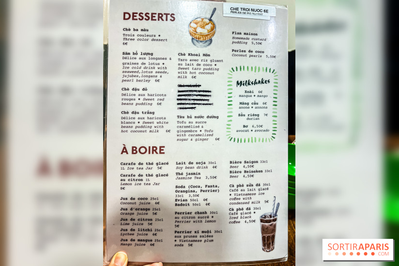 Mây Hồng, le restaurant vietnamien du 111 avenue d'Ivry Paris 13e - desserts