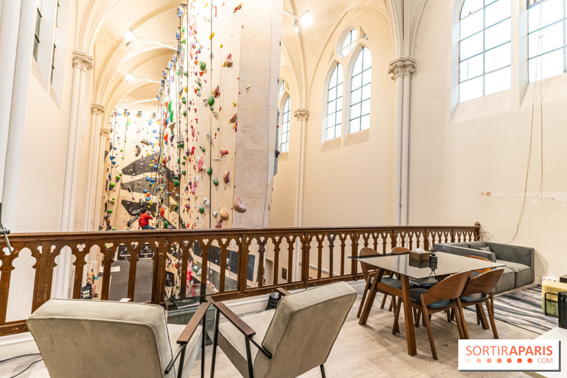 Climbing District Sèvres-Lecourbe, la salle d'escalade dans l'ancienne église Sainte-Rita dans le 15e -  A7C2057