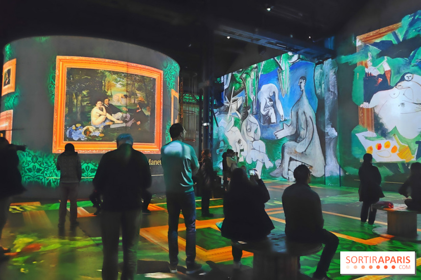 Picasso à l'Atelier des Lumières - Le Dejeuner sur l’Herbe d’après Manet, 1960, © Succession Picasso 2024; © GrandPalaisRmn (musée national  Picasso-Paris)/ Mathieu Rabeau