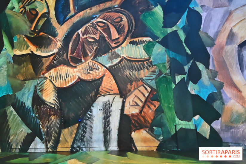 Picasso à l'Atelier des Lumières - Trois figures sous un arbre, 1908, © Succession Picasso 2024; © RMN-Grand Palais (Musée national Picasso-Paris) / Mathieu Rabeau 