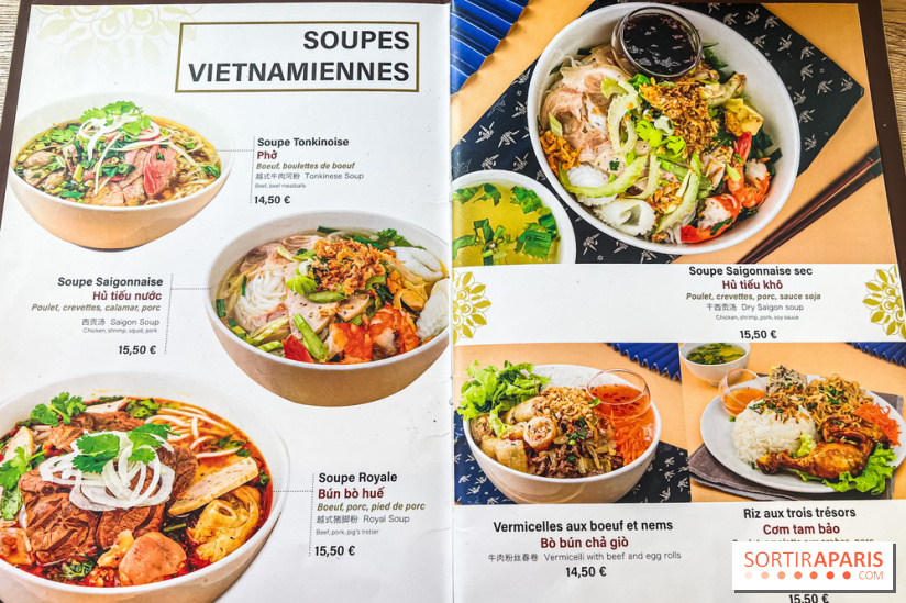 Ngoc Xuyen Saigon, le restaurant vietnamien du 13e aux bons pho et soupes de nouilles - menu 