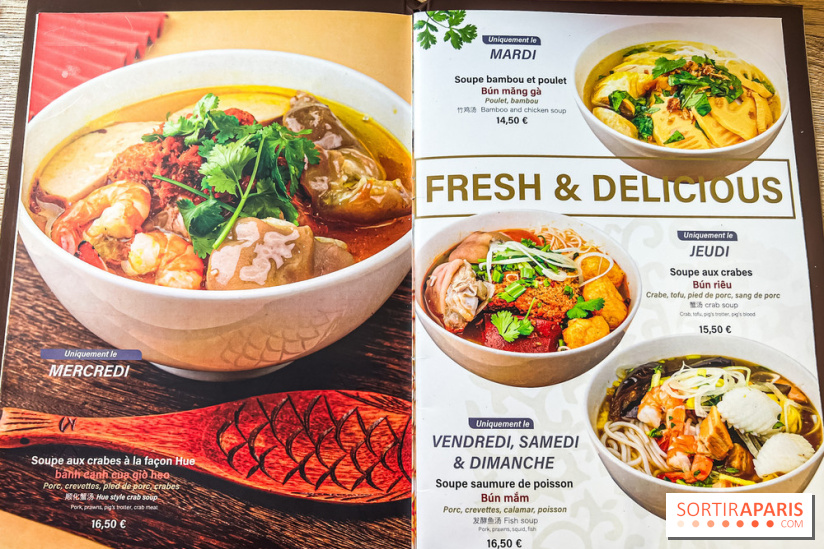 Ngoc Xuyen Saigon, le restaurant vietnamien du 13e aux bons pho et soupes de nouilles - menu 