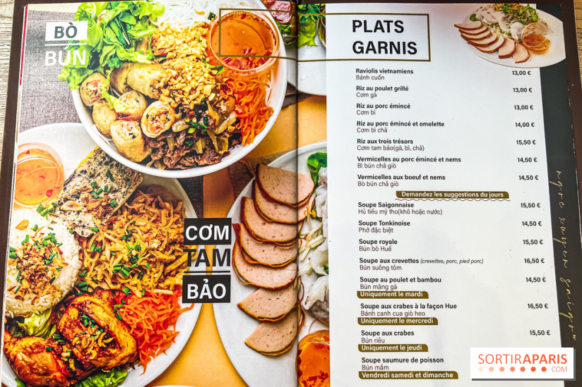 Ngoc Xuyen Saigon, le restaurant vietnamien du 13e aux bons pho et soupes de nouilles - menu 