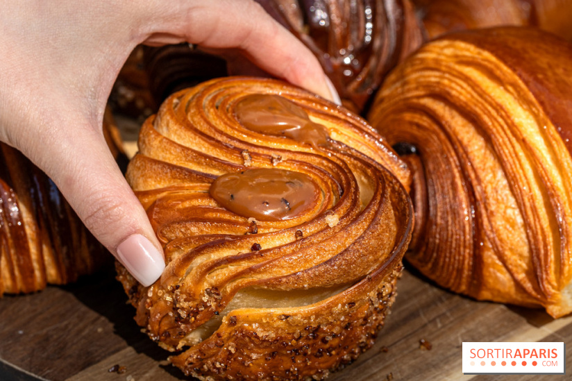 La boulangerie de Christophe Louie lance les nouvelle viennoiseries folles d'Anthony Nguyen - Roulé Choco et caramel Hochicha