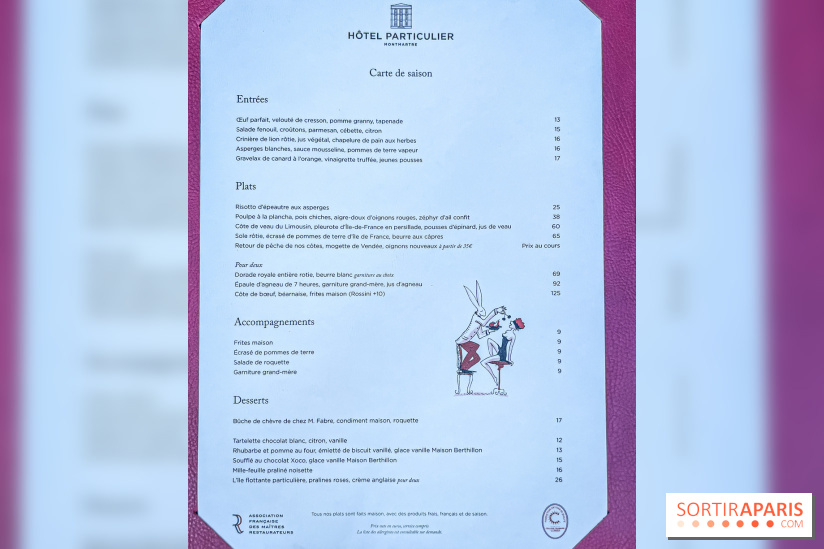 Terrasse de l'Hôtel Particulier, le jardin verdoyant au cœur de Montmartre - photo - carte - menu