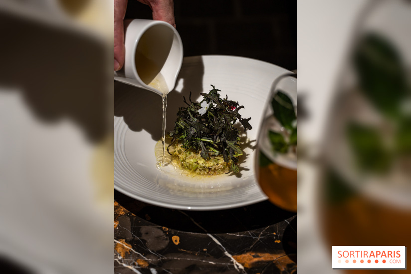 Maison Delano restaurant et terrasse cachée Paris 8e - tourteau au bouillon dashi