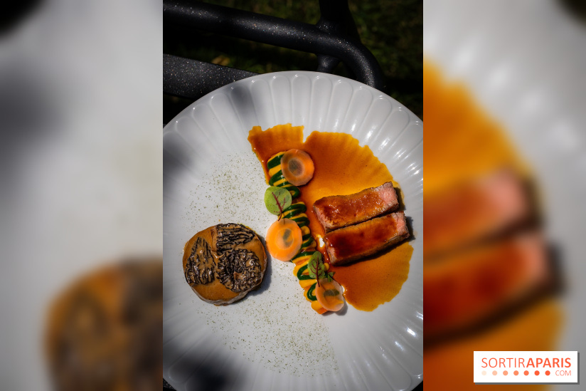 Restaurant Papylles à Bois-le-Roi - les photos - Veau du Cantal de Didier Puech En trois services, légumes de la ferme des Gogottes