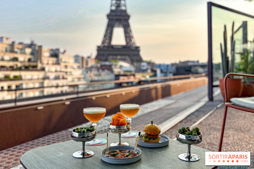 Bar Les Ombres : cocktails & tapas sur le rooftop du Musée du Quai Branly avec vue sur la tour Eiffel
