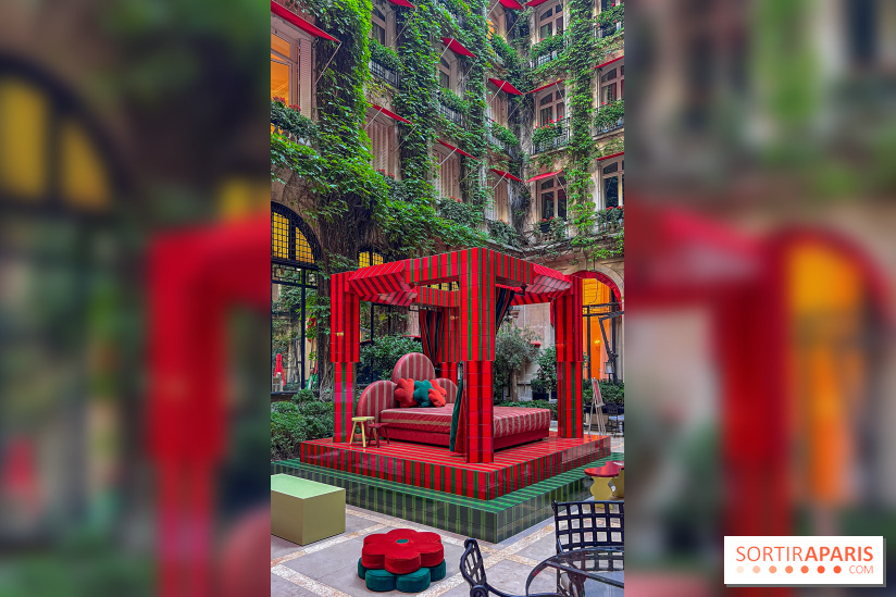 Plaza Athénée : une installation design XXL gratuite signée Uchronia exposée dans la cour du palace - IMG 1127 jpg