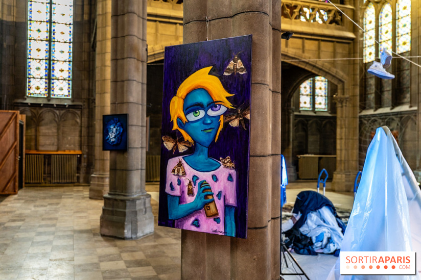 Exposition street-art et mode gratuit dans une chapelle à Paris : à la Croisée des Arts - photos