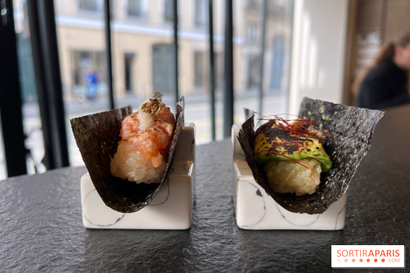 Nobisan - Temaki avocat flambé, temaki saumon flambé