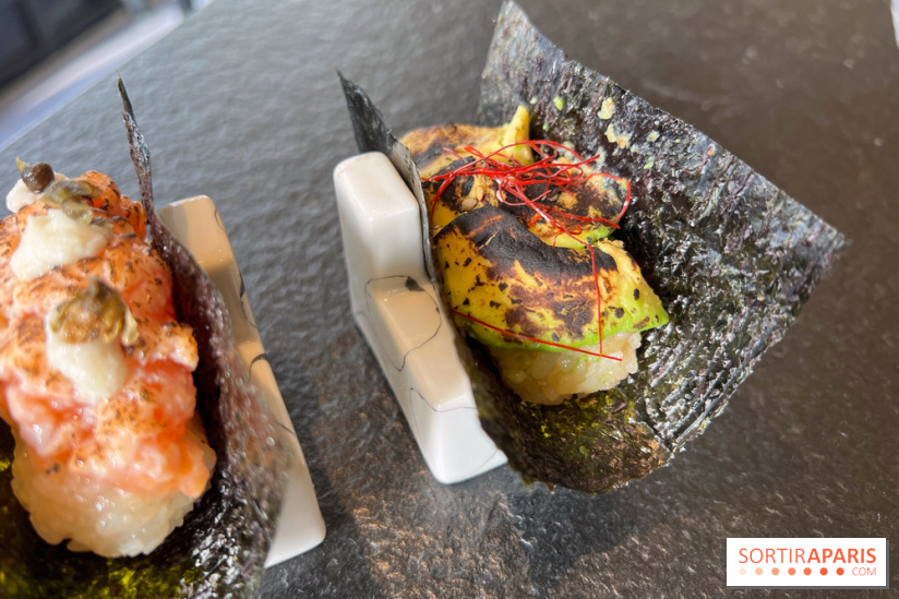 Nobisan - Temaki avocat flambé, temaki saumon flambé