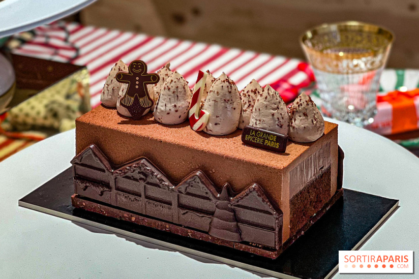 Bûches de Noël 2025 de La Grande Epicerie de Paris : trois gâteaux dans l'esprit des marchés de Noël