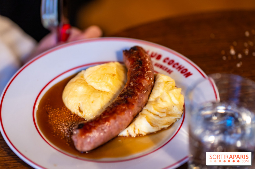 Club Cochon l'Auberge, le bistrot français Paris 9e - saucisse purée