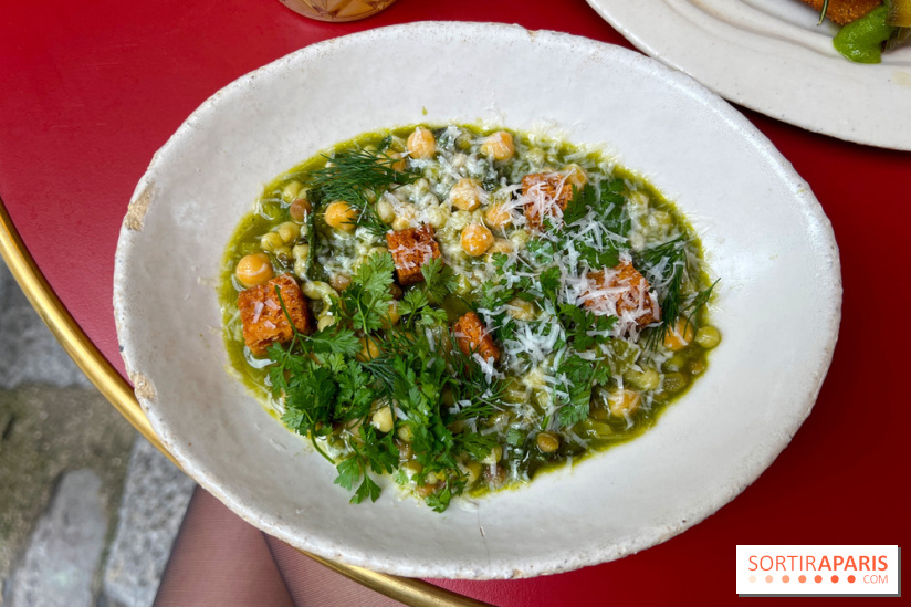 Chez Carrie - Pois chiche, fregola sarda, bouillon, pistou