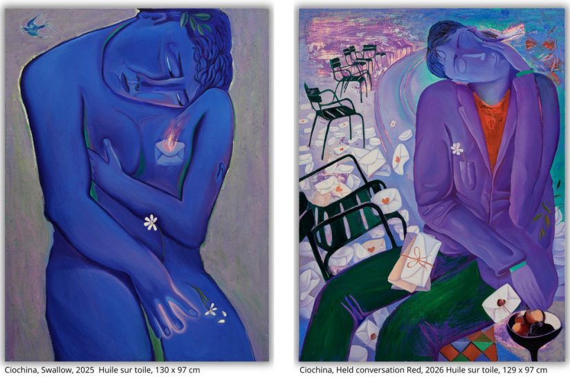 À Paris, Yoyo Maeght dévoile son nouveau coup de cœur artistique : le peintre Sergiu Ciochina. 