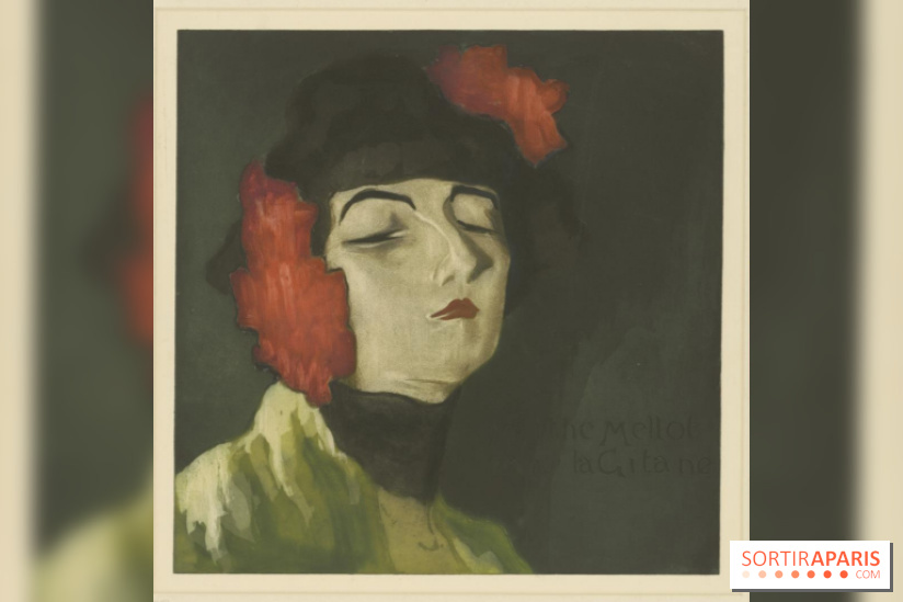 Marthe Mellot dans La Gitane, Alfredo Müller, 1900 Eau-forte et aquatinte en couleurs - 31 x 31,5 cm