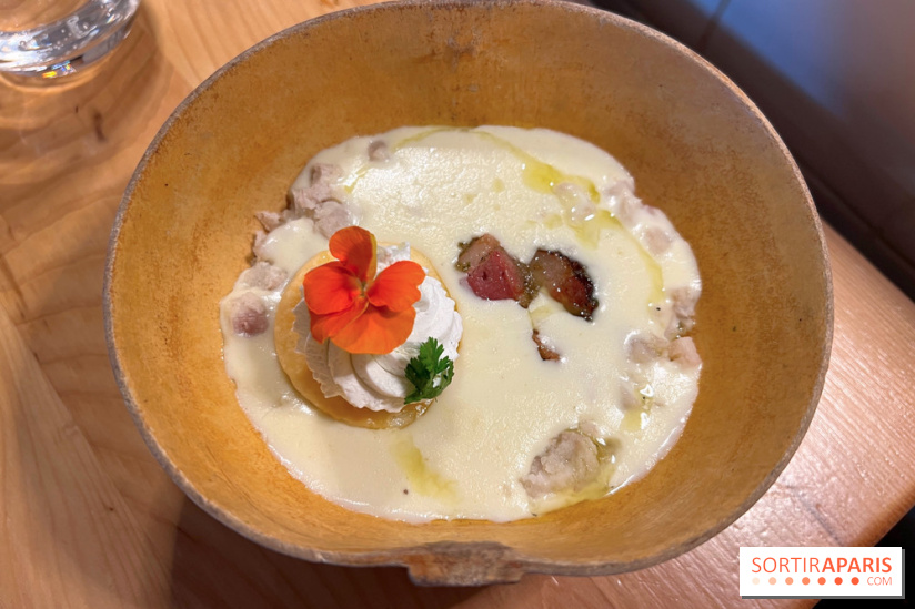 Leriche - Velouté d'igname, porc boucané