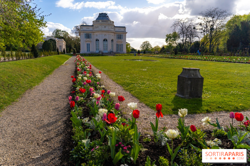 Le Parc de Bagatelle au printemps, cerisier, tulipes et jonquilles - photos