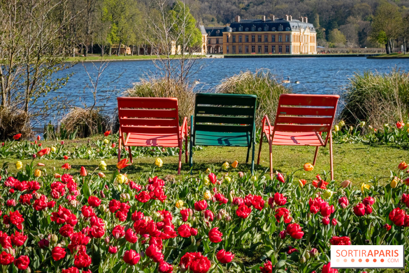 Les tulipes du Château de Dampierre, son jardin anglais et le jardin Le Nôtre