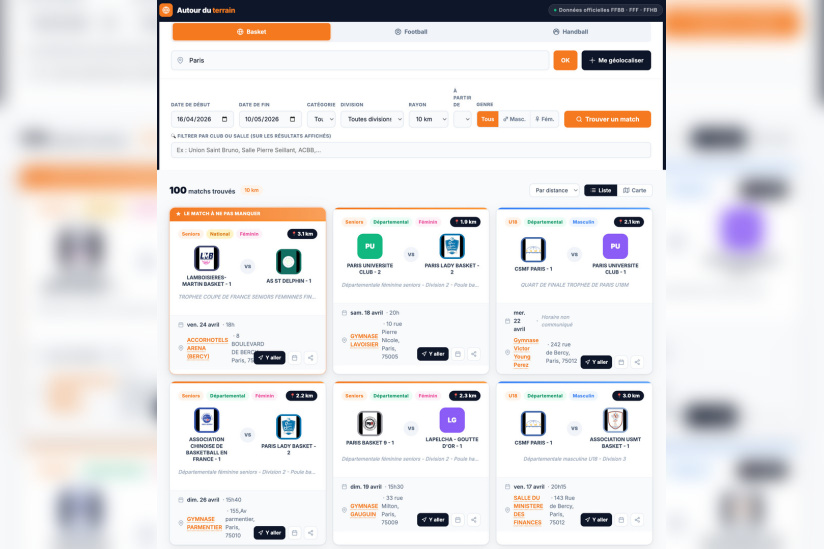 Autour du Terrain - Autour du terrain — Trouvez un match de sport amateur près de chez vous 04 20 2026 09 16 AM