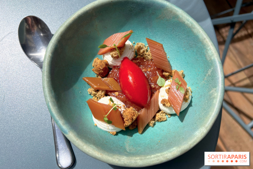 Rooster - Dessert rhubarbe, glace piquillos framboise