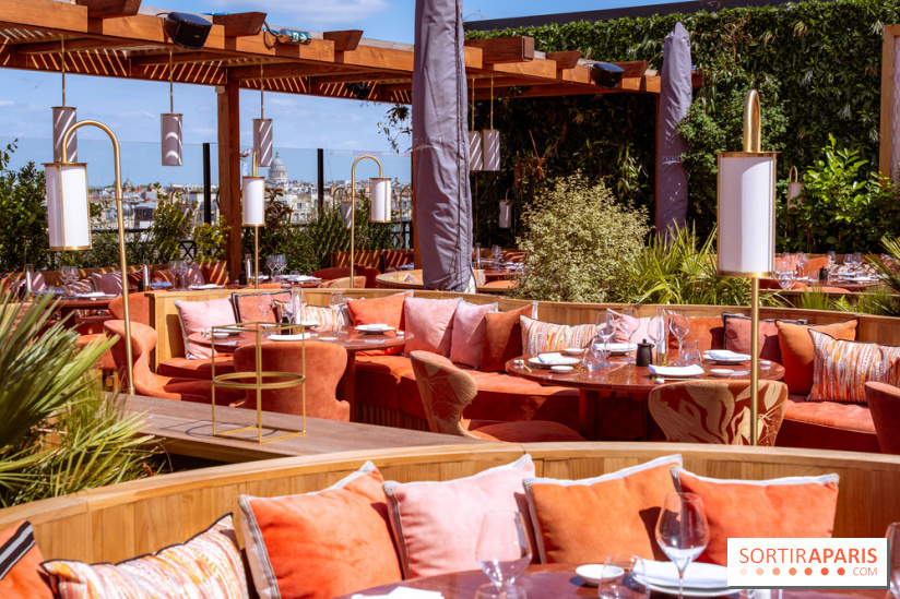 La terrasse en rooftop du Kinugawa à l'hôtel Sax Paris 7e