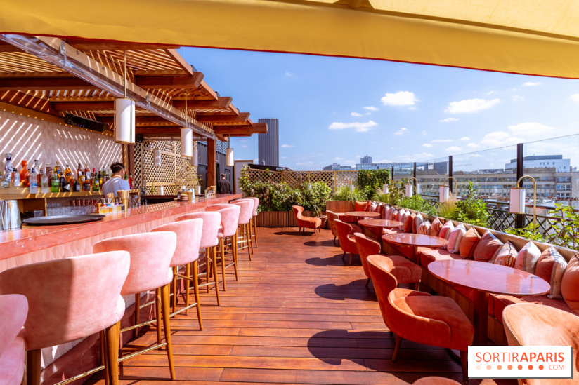La terrasse en rooftop du Kinugawa à l'hôtel Sax Paris 7e