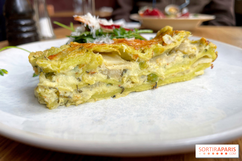 Chez Clo - Lasagnes artichaut, petit pois, ricotta