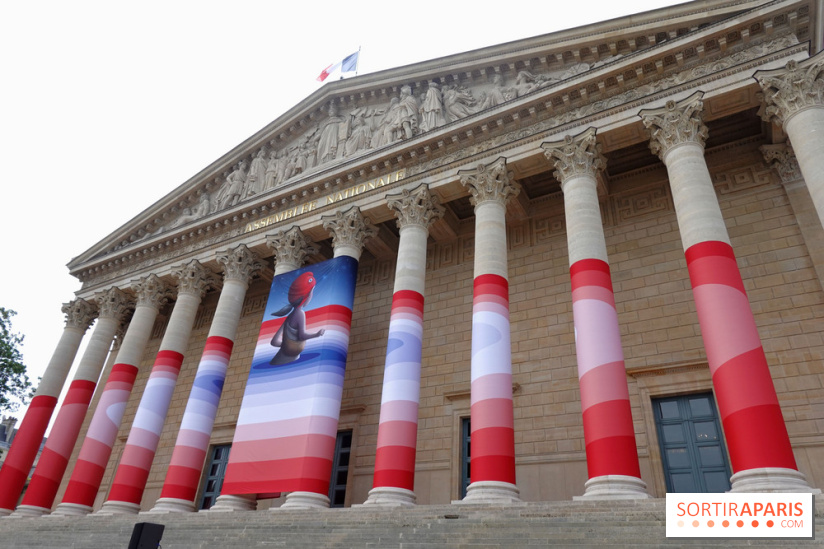 Seth habille la colonnade de l’Assemblée nationale - nos photos