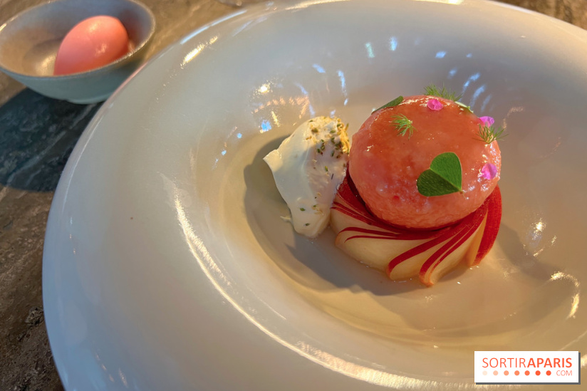 Eskal - Dessert pêche sorbet piment