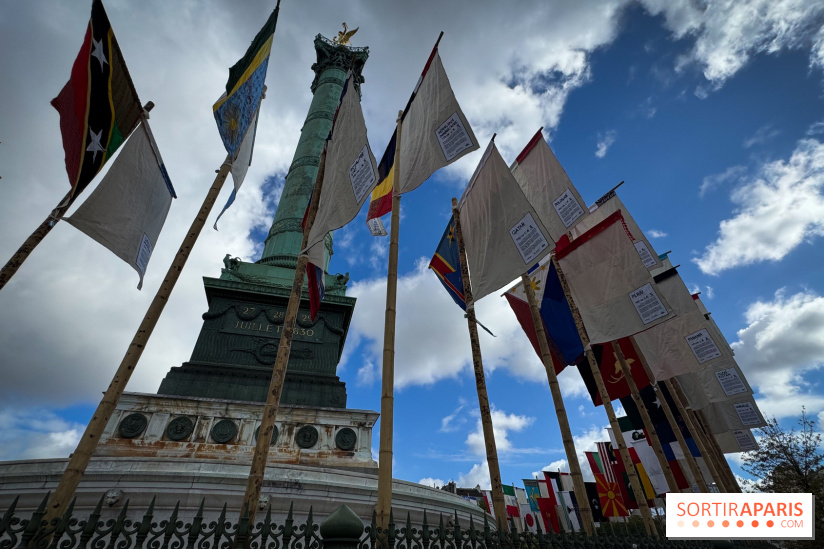 La Re-prise de la Bastille, 196 drapeaux recyclés autour de la Colonne de Juillet pour la Paris Design Week 2026