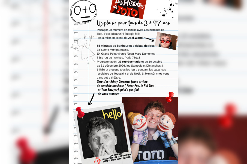 Toto "en vrai" avec le spectacle "Les histoires de Toto" à la Scène Montparnasse