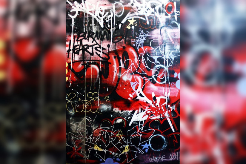 Burning Hearts Graffiti