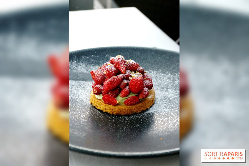 Fraises des Bois-pistaches, sablé breton