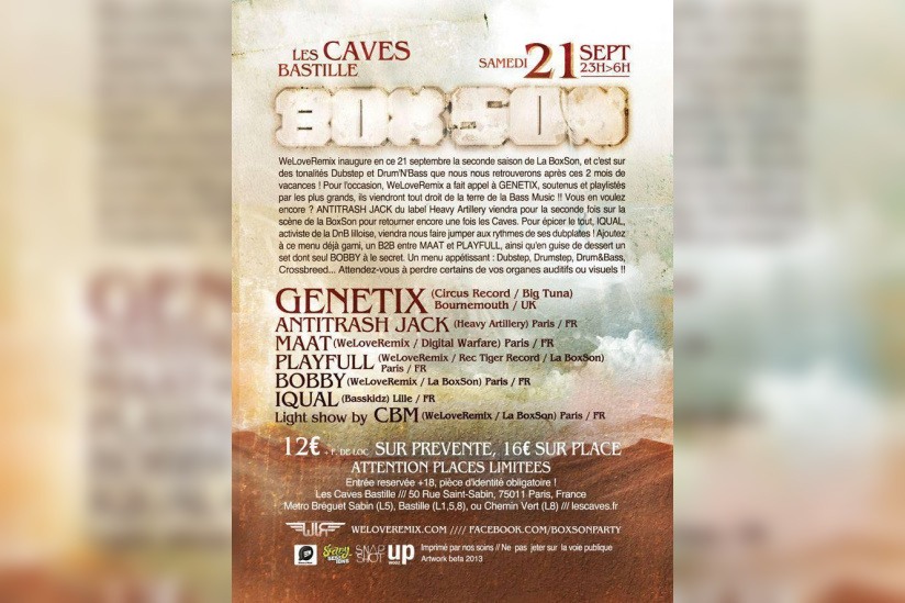 La BoxSon w/ GENETIX (UK), ANTITRASH JACK, MAAT B2B PLAYFULL, BOBBY, IQUAL - 21/09