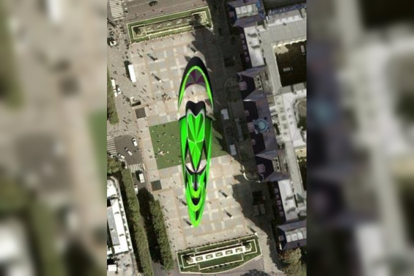 "Qui Croire", Anamorphose végétale, 3D, Parvis de l'Hôtel de Ville de Paris