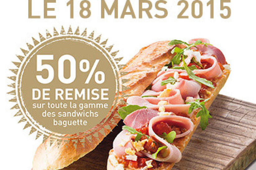 Vente flash Class'croute : -50% sur les sandwichs baguette