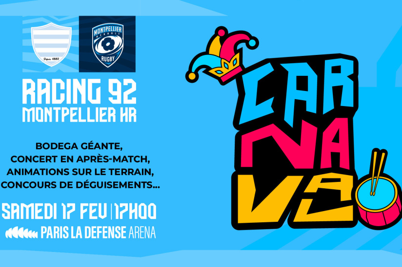TOP 14 : le match Racing 92 -Montpellier HR aux allures de fête de carnaval à La Défense Arena