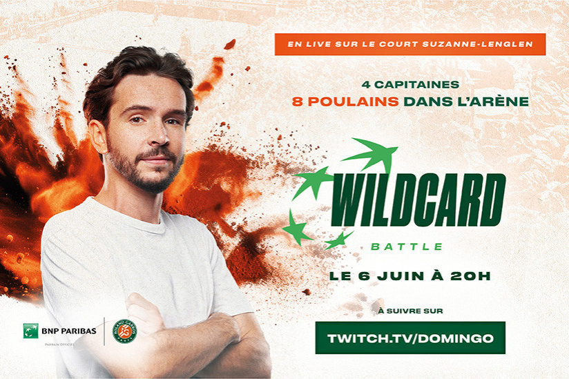La Wildcard Battle : le show Twitch de Domingo à vivre en direct depuis Roland-Garros le 6 Juin