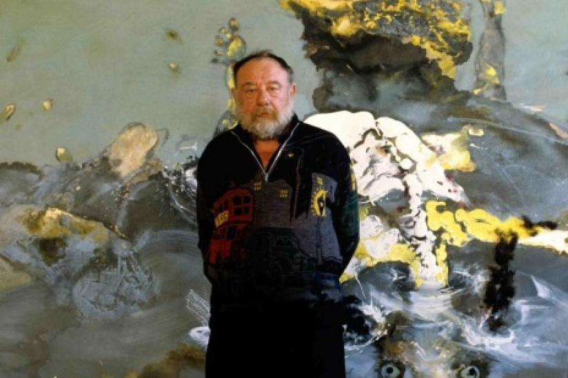 Dans l'atelier, l'artiste photographié au Petit Palais