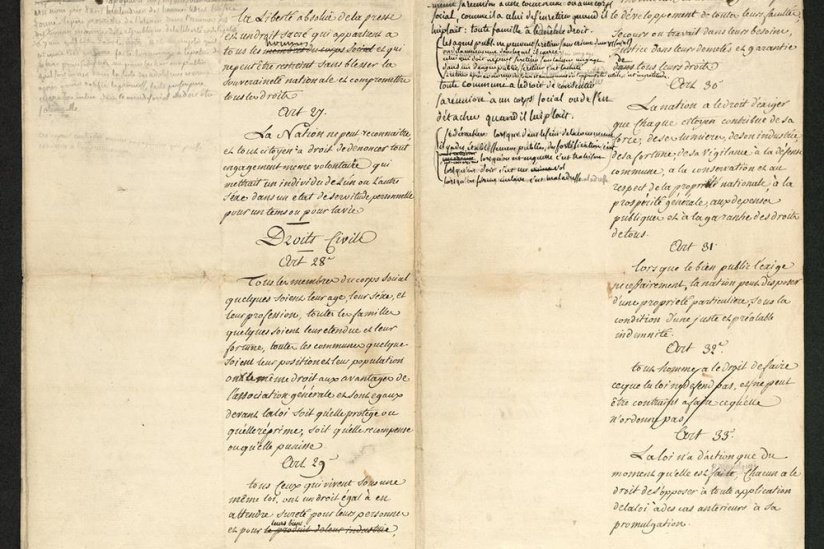 Déclaration des Droits de l'Homme 1793 Musée des Lettres et des Manuscrits