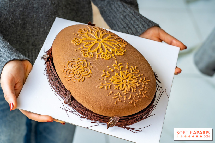 Le gâteau et chocolat de Pâques de Nina Métayer 2024, Pisanki et nénuphar au programme