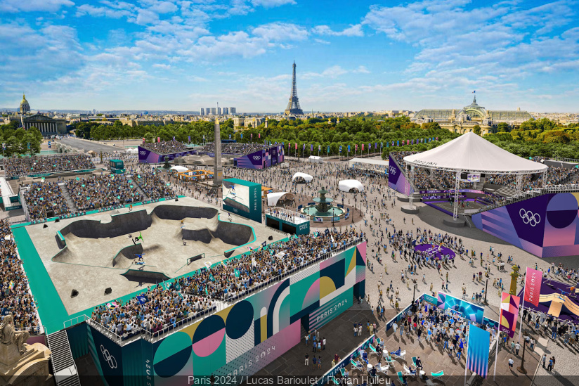 Olympische Spiele Paris 2024 Der Place de la Concorde beherbergt den