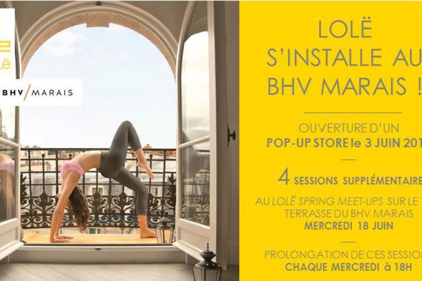 Yoga gratuit sur le toit du BHV avec Lolë