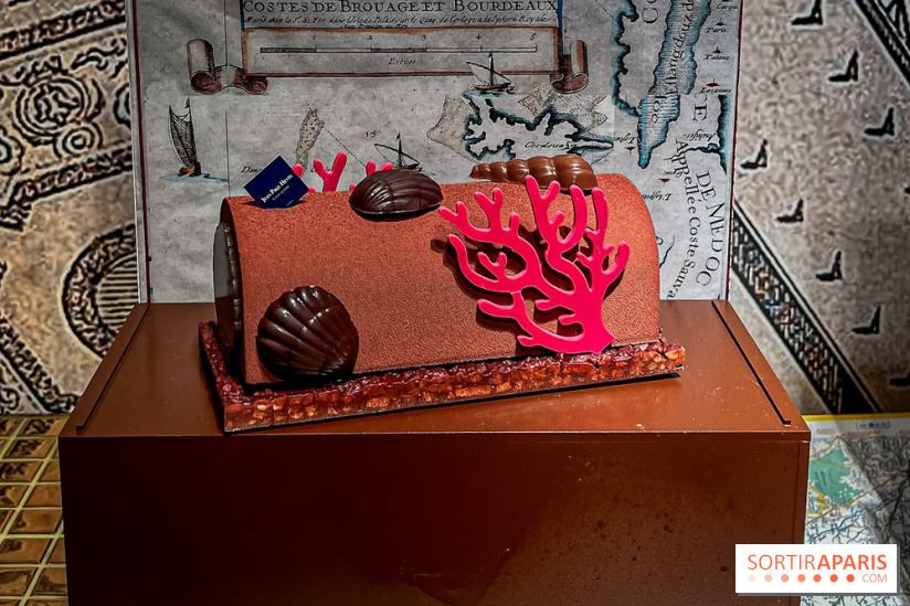 Les bûches de Noël 2024 de Jean-Paul Hévin, le maitre du chocolat : bûche corail