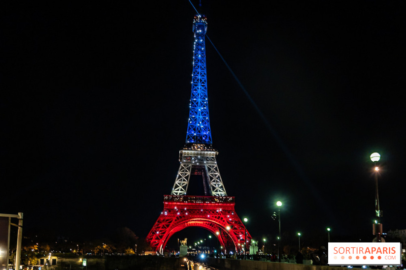 La Tour Eiffel en bleu blanc rouge ces 12 et 13 novembre 2025