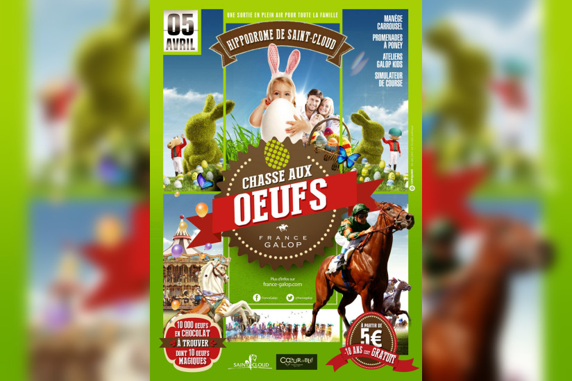 Chasse aux oeufs géante à l'hippodrome de Saint-Cloud